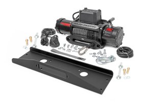 Mahindra Roxor Winch Plate - Front - Rough Country - PRO12000S - Black - '18-'20
